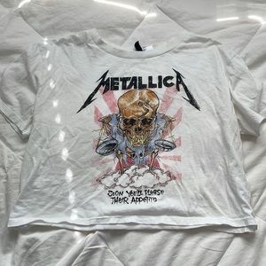H&M Metallica cropped t-shirt- XS